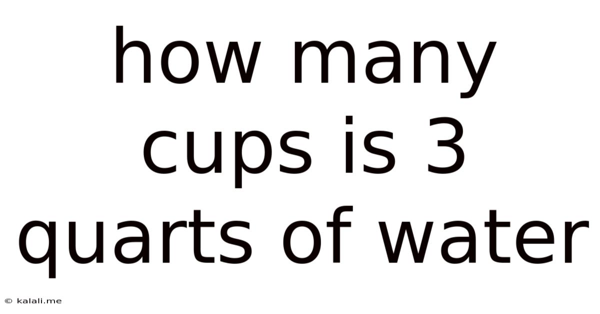 How Many Cups Is 3 Quarts Of Water