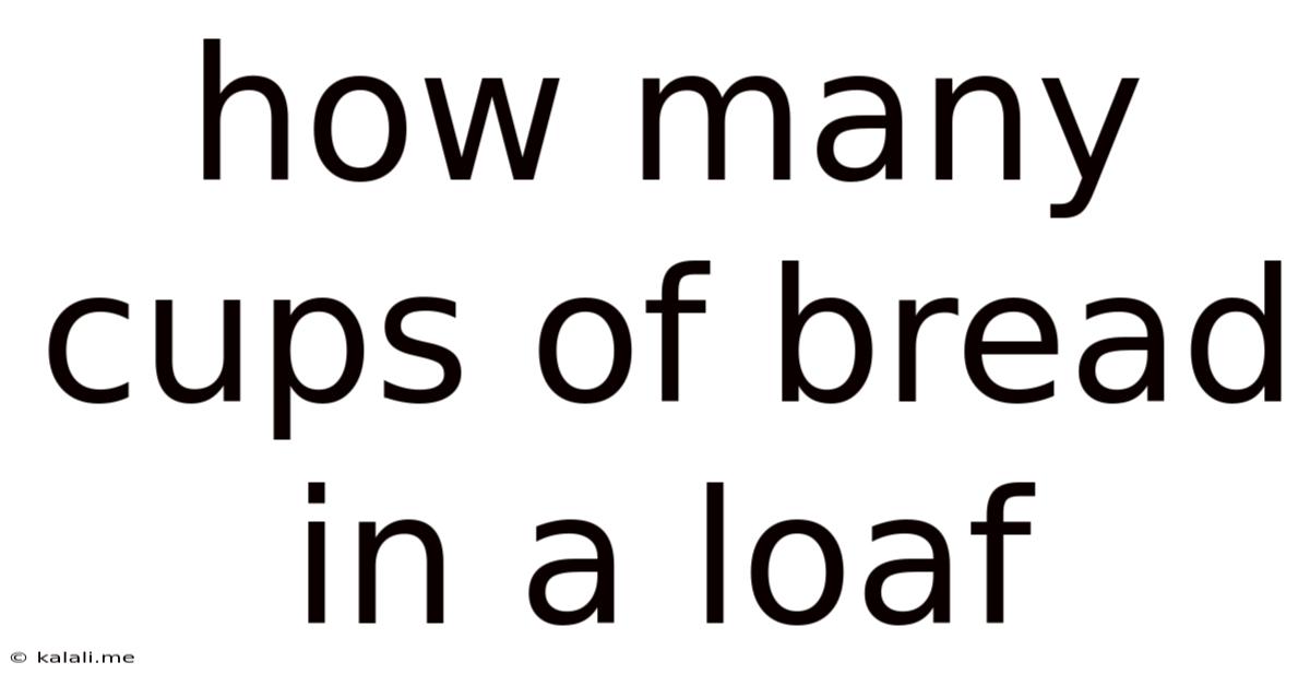 How Many Cups Of Bread In A Loaf