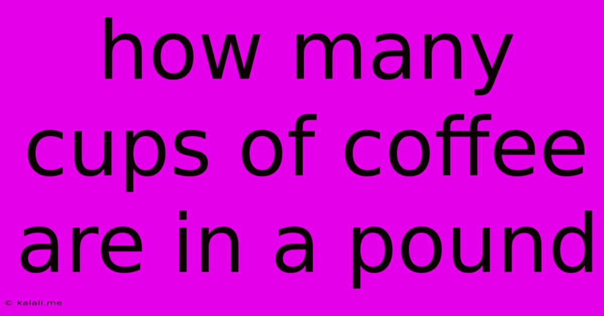 How Many Cups Of Coffee Are In A Pound