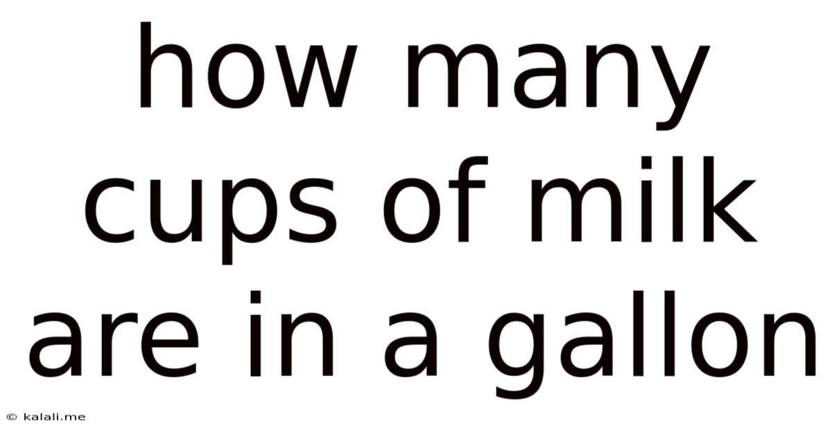 How Many Cups Of Milk Are In A Gallon