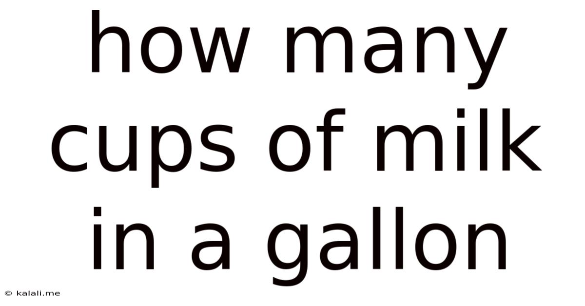 How Many Cups Of Milk In A Gallon