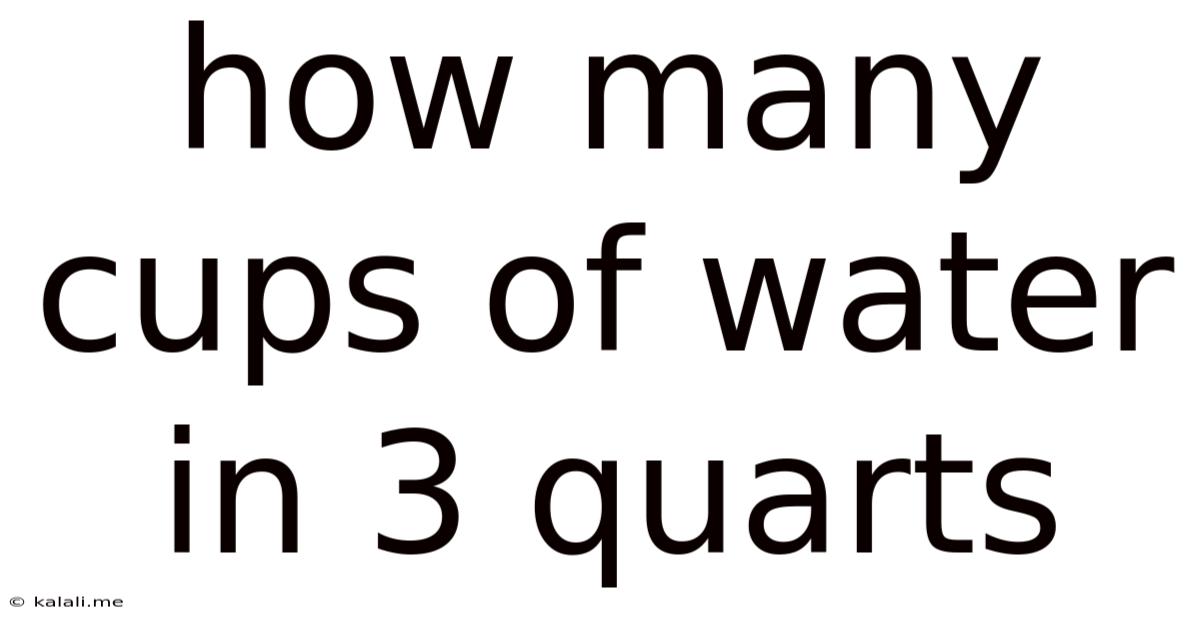 How Many Cups Of Water In 3 Quarts