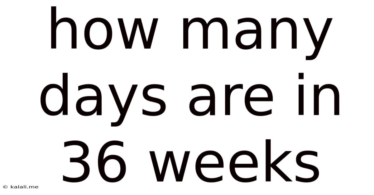 How Many Days Are In 36 Weeks