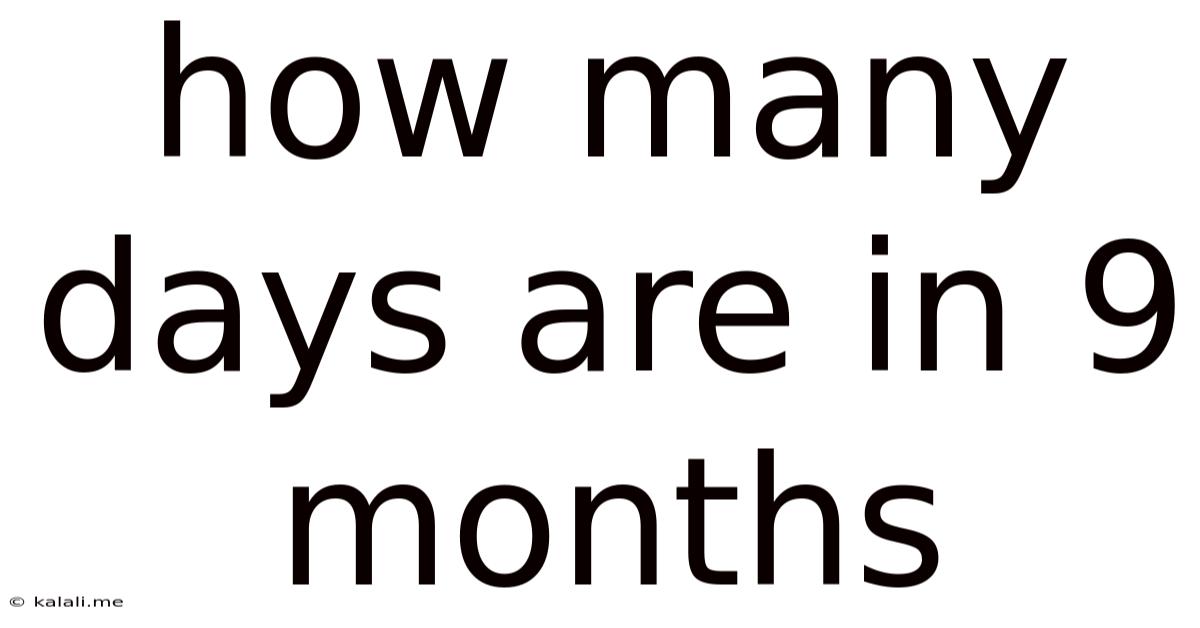 How Many Days Are In 9 Months