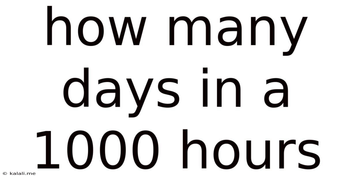 How Many Days In A 1000 Hours