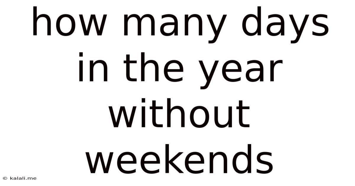 How Many Days In The Year Without Weekends