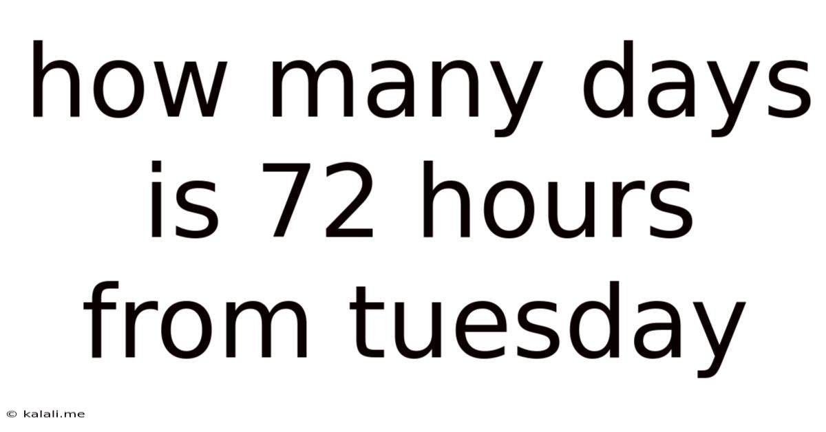 How Many Days Is 72 Hours From Tuesday