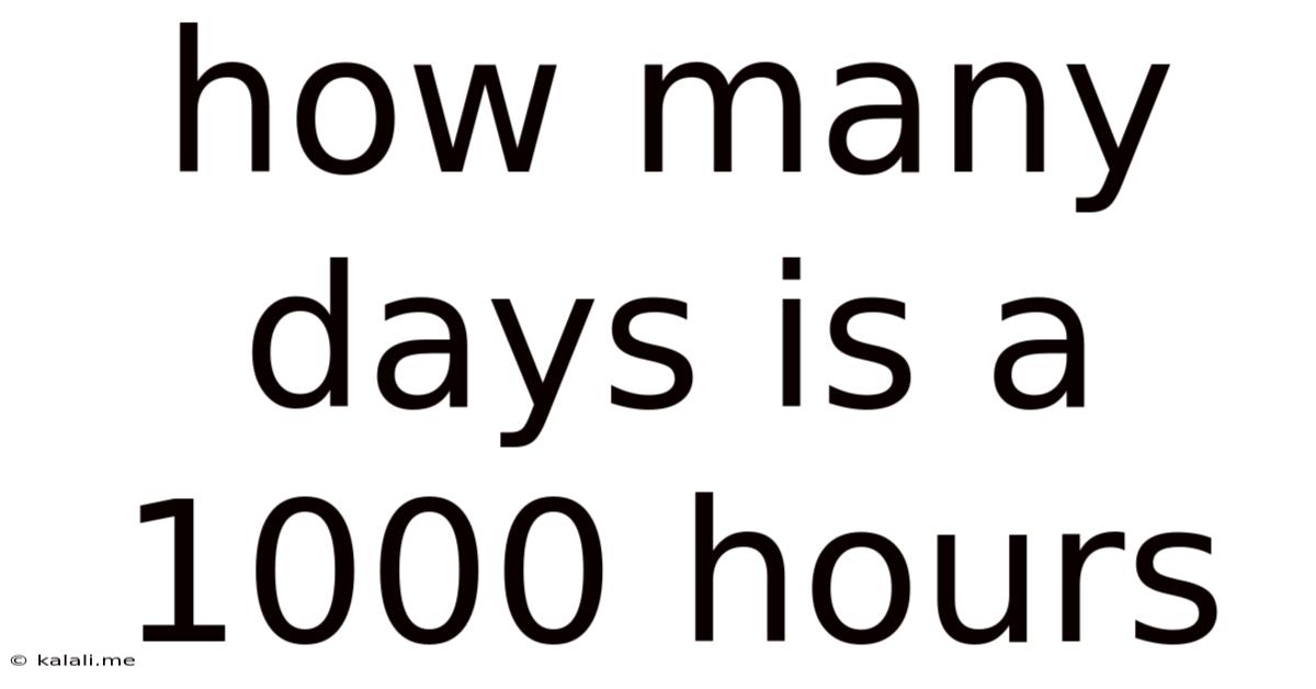 How Many Days Is A 1000 Hours
