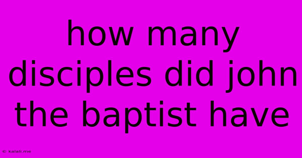 How Many Disciples Did John The Baptist Have