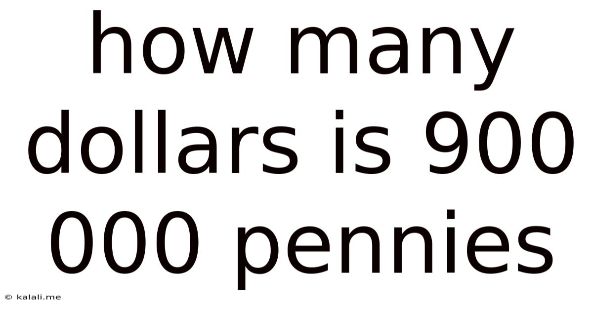 How Many Dollars Is 900 000 Pennies