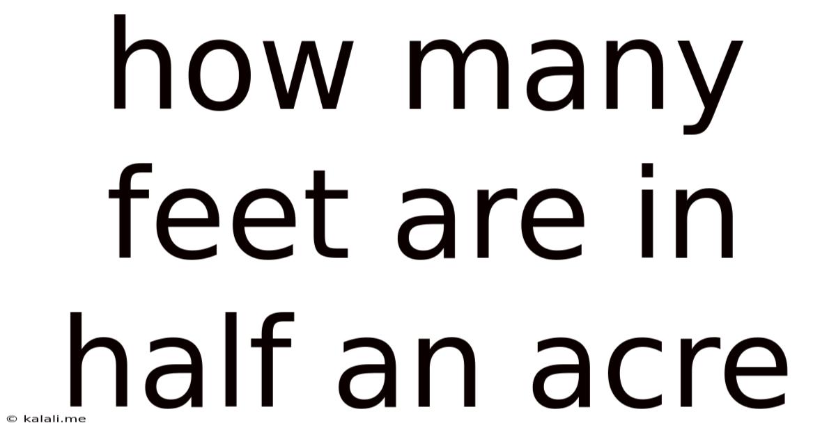 How Many Feet Are In Half An Acre