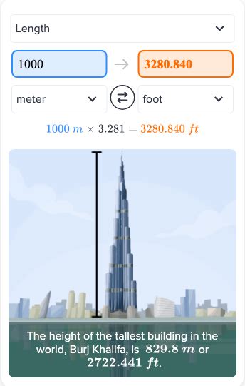 How Many Feet In 1000 M