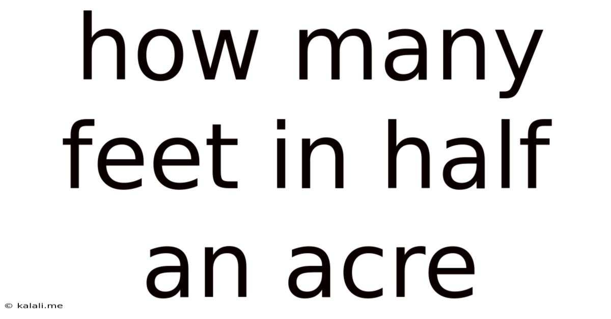 How Many Feet In Half An Acre