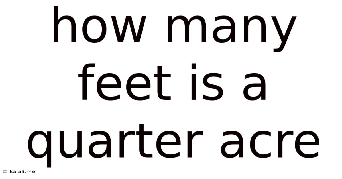 How Many Feet Is A Quarter Acre
