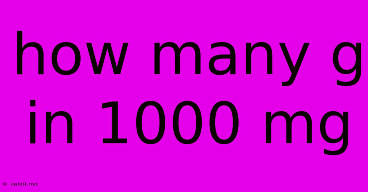 How Many G In 1000 Mg