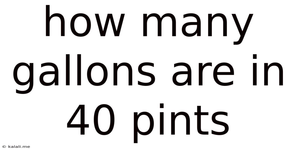 How Many Gallons Are In 40 Pints