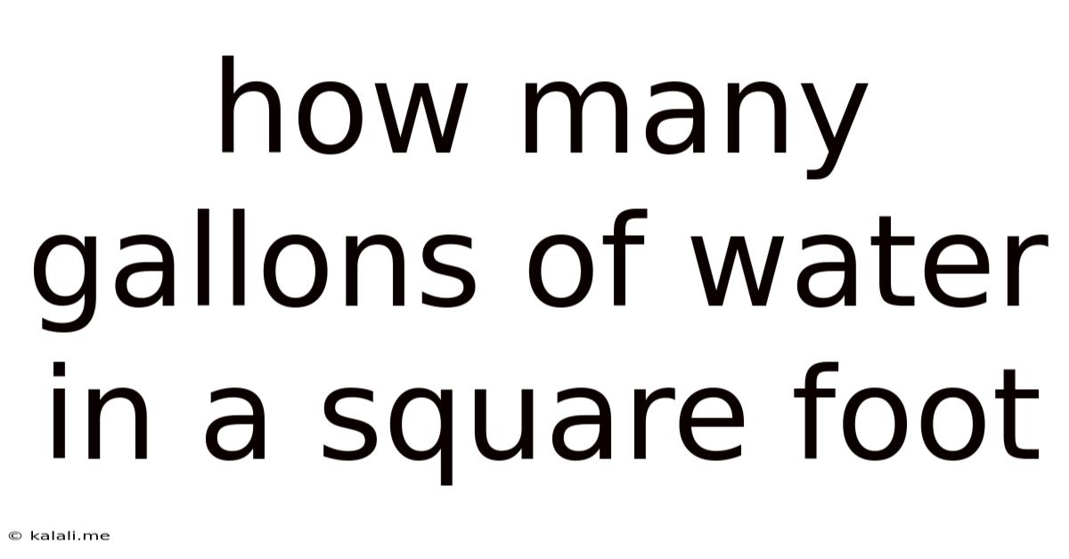 How Many Gallons Of Water In A Square Foot