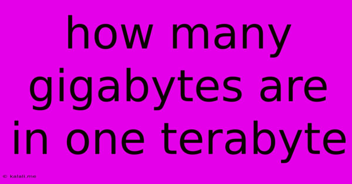 How Many Gigabytes Are In One Terabyte