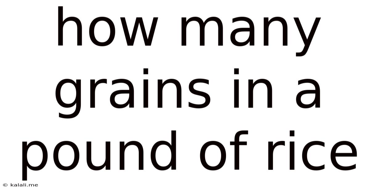How Many Grains In A Pound Of Rice