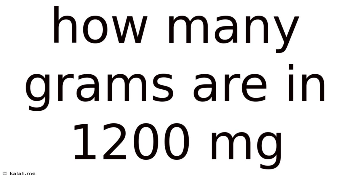 How Many Grams Are In 1200 Mg