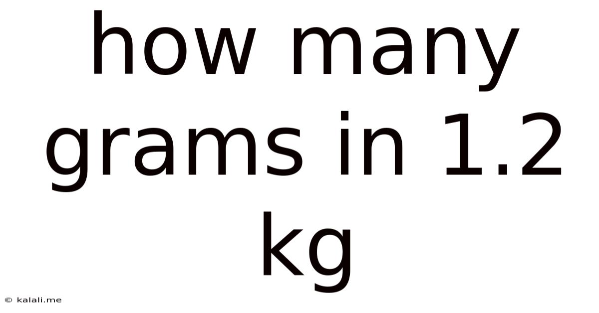 How Many Grams In 1.2 Kg
