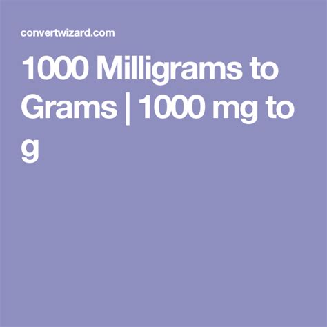 How Many Grams In 1000 Mg