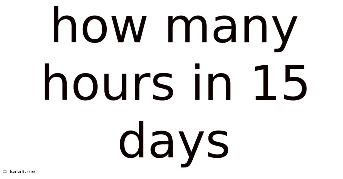 How Many Hours In 15 Days