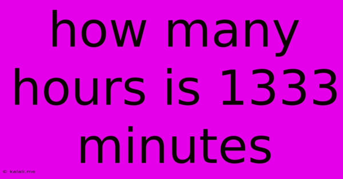How Many Hours Is 1333 Minutes