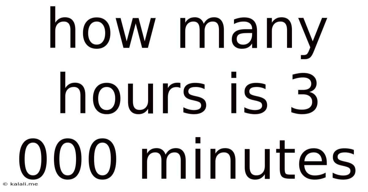 How Many Hours Is 3 000 Minutes