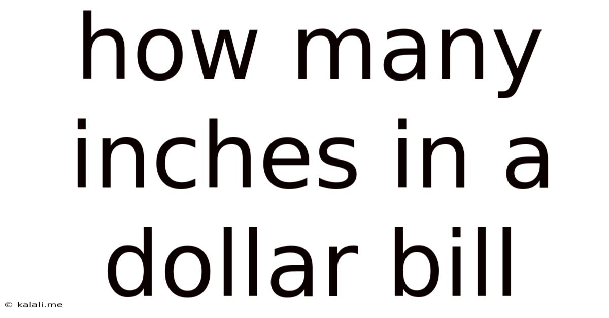 How Many Inches In A Dollar Bill
