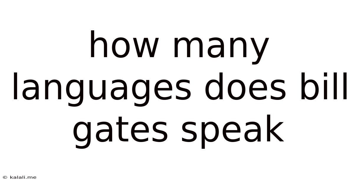 How Many Languages Does Bill Gates Speak