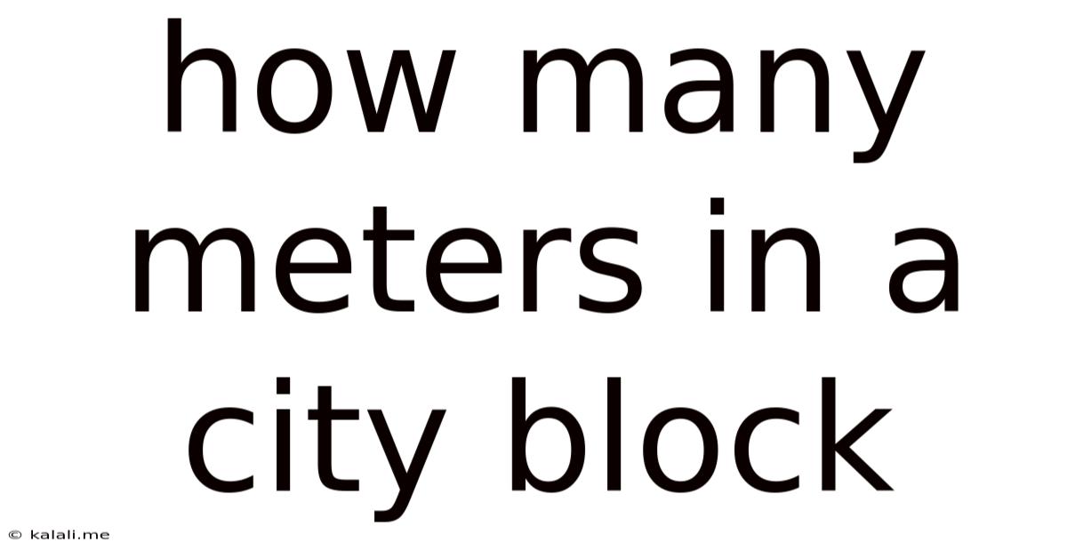 How Many Meters In A City Block