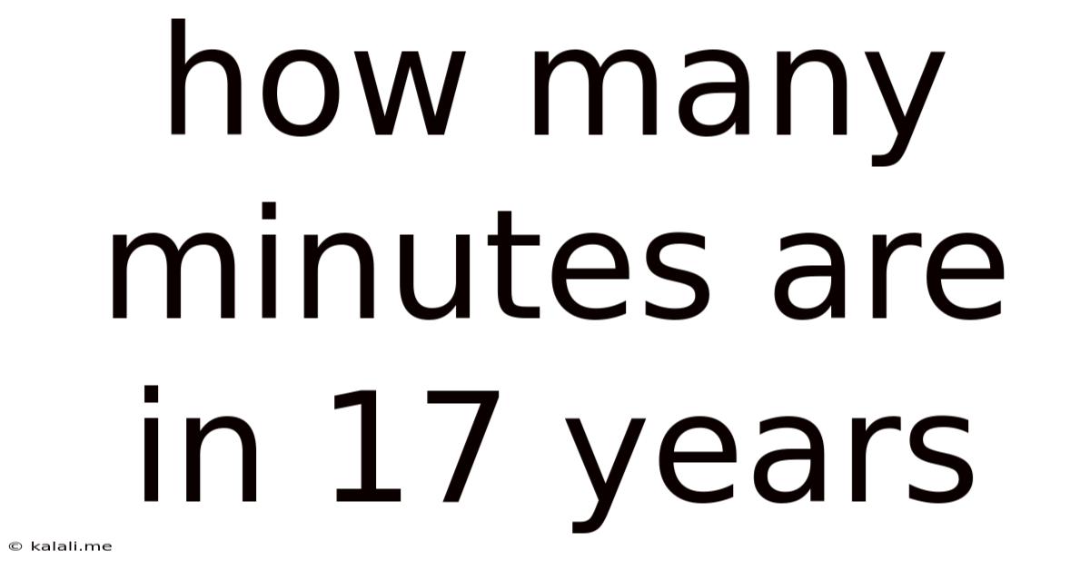 How Many Minutes Are In 17 Years