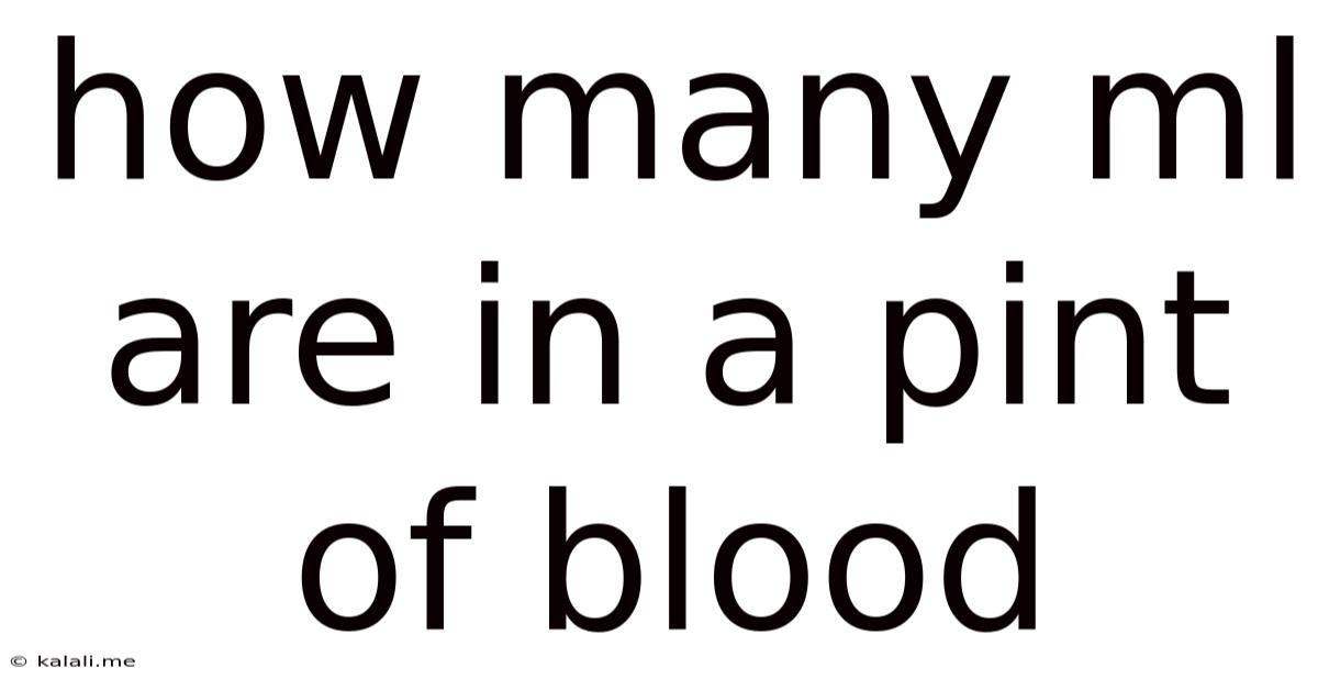 How Many Ml Are In A Pint Of Blood