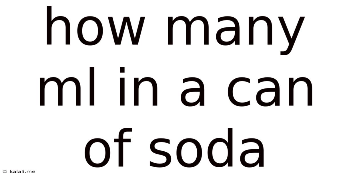 How Many Ml In A Can Of Soda