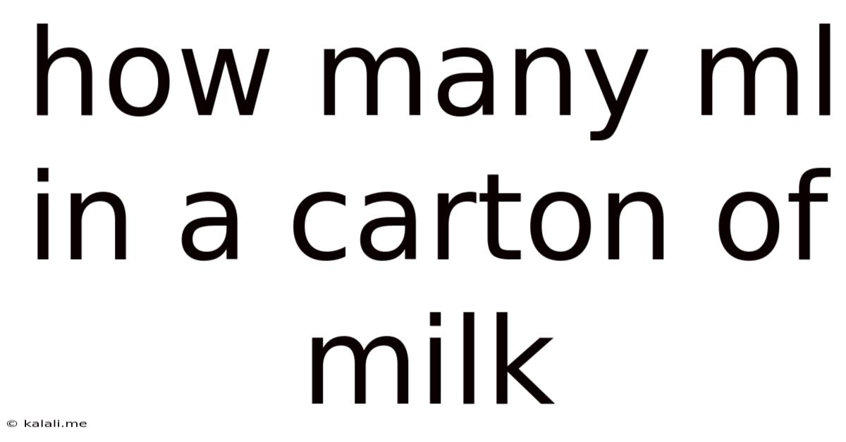 How Many Ml In A Carton Of Milk