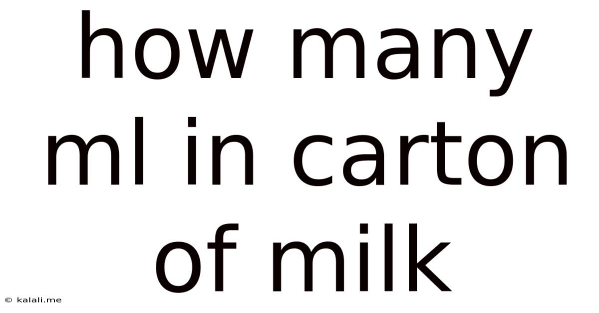 How Many Ml In Carton Of Milk