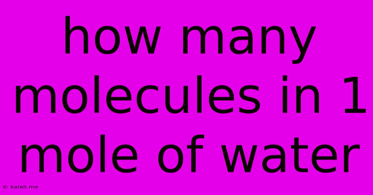How Many Molecules In 1 Mole Of Water