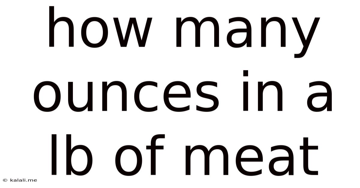 How Many Ounces In A Lb Of Meat