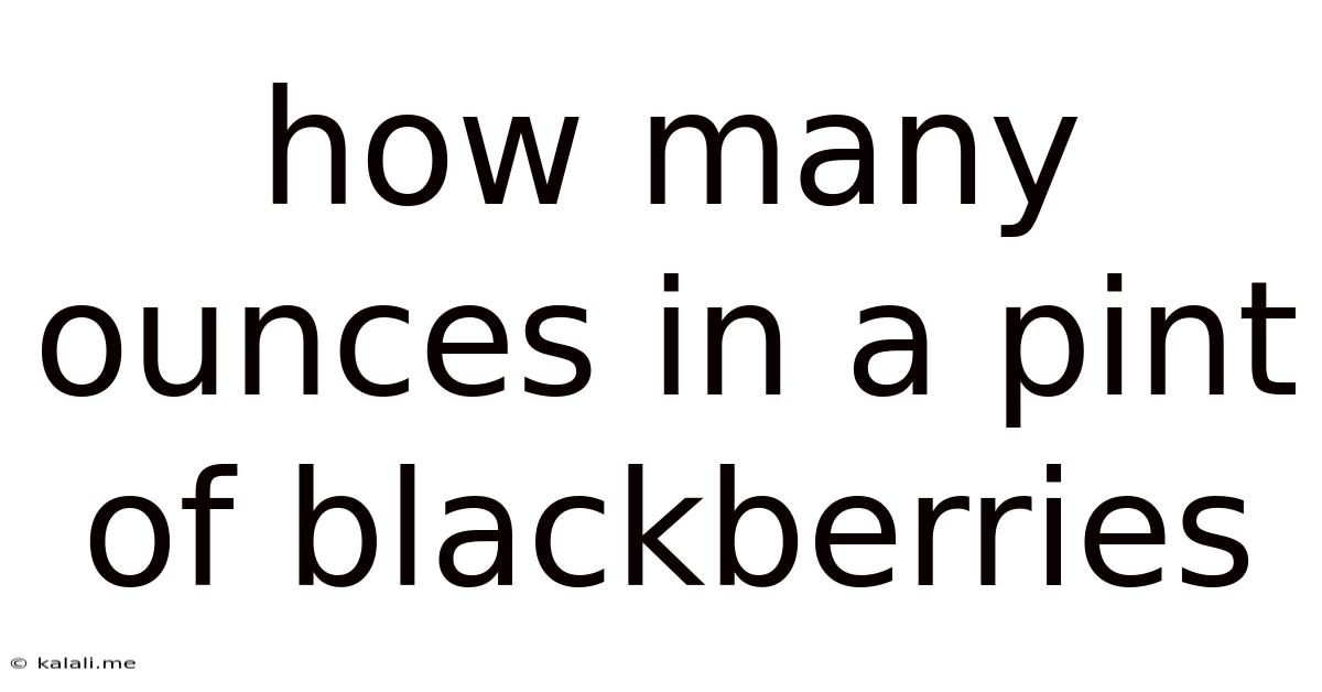 How Many Ounces In A Pint Of Blackberries