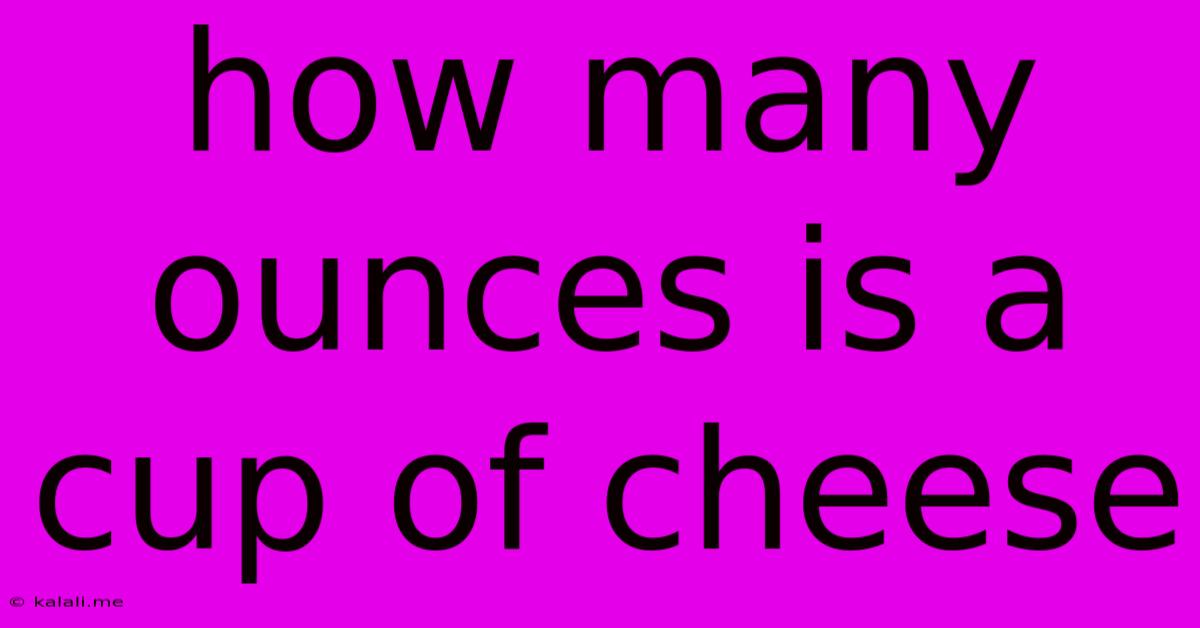 How Many Ounces Is A Cup Of Cheese
