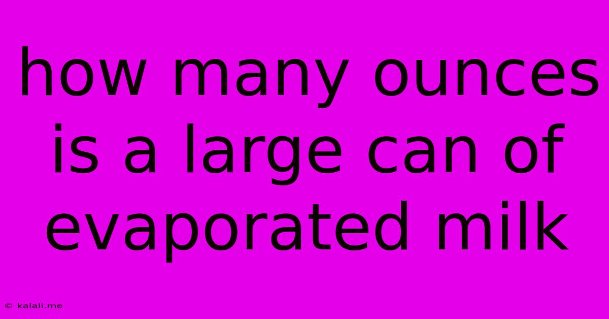 How Many Ounces Is A Large Can Of Evaporated Milk