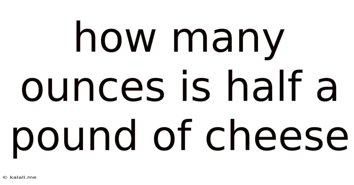 How Many Ounces Is Half A Pound Of Cheese