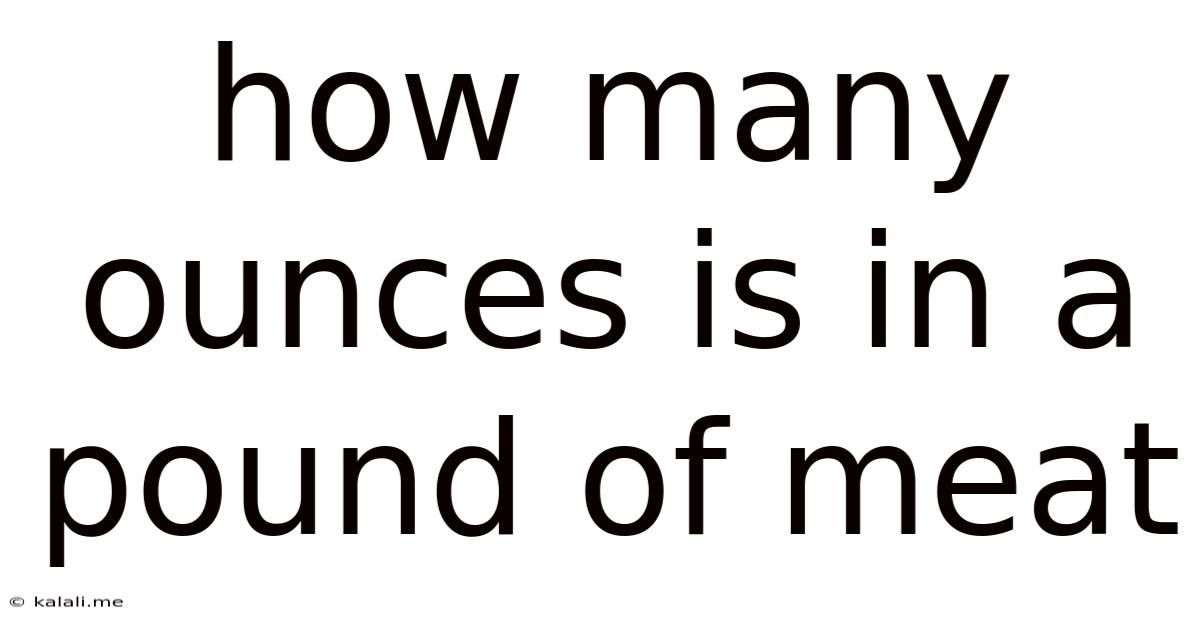 How Many Ounces Is In A Pound Of Meat
