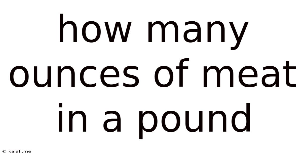 How Many Ounces Of Meat In A Pound