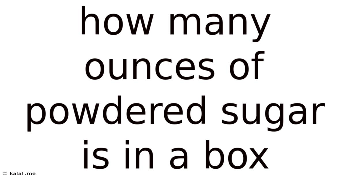 How Many Ounces Of Powdered Sugar Is In A Box