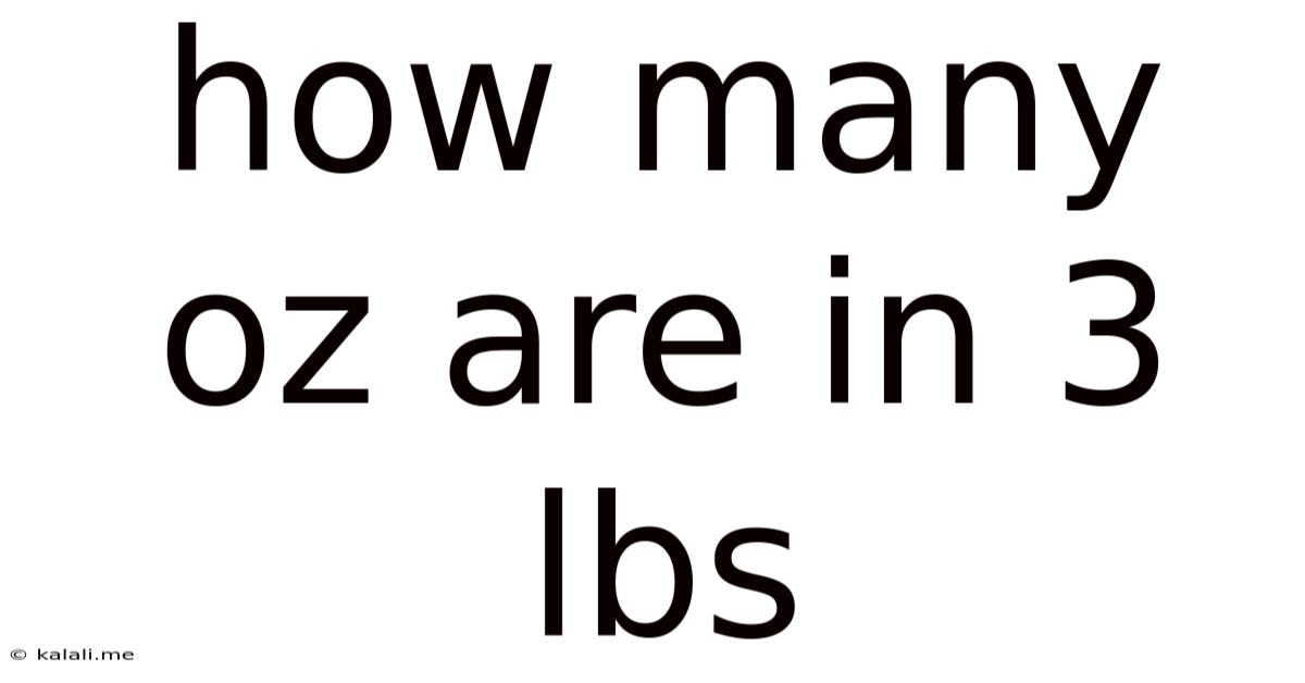 How Many Oz Are In 3 Lbs