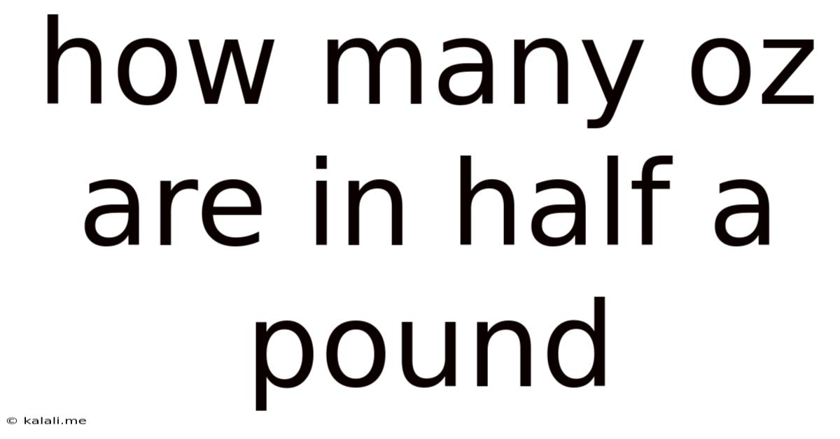 How Many Oz Are In Half A Pound