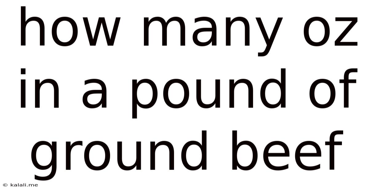 How Many Oz In A Pound Of Ground Beef