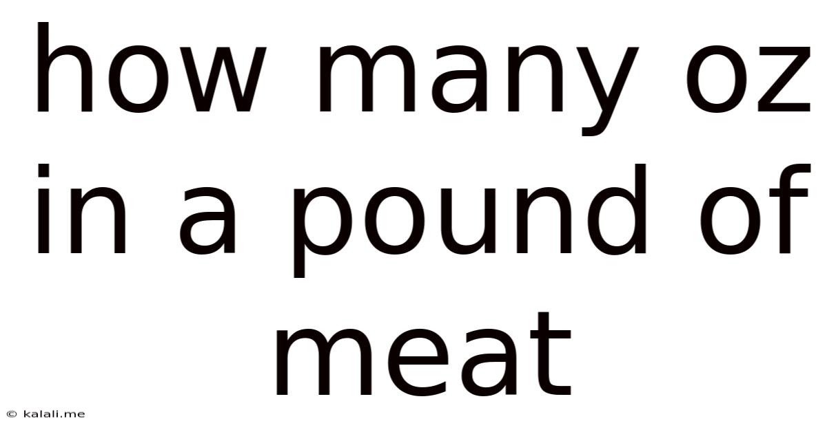 How Many Oz In A Pound Of Meat